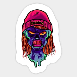 Zombie T-shirt for Horror Fans and Halloween Sticker